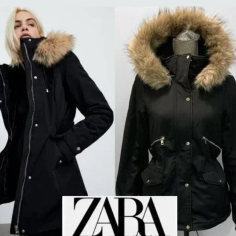 Zara TFR Outerwear olive green parka women's size M